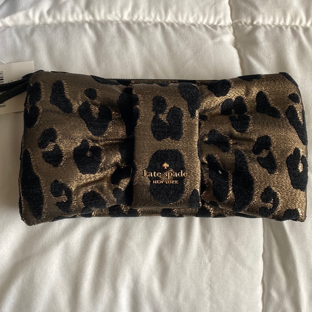 Leopard print wristlet